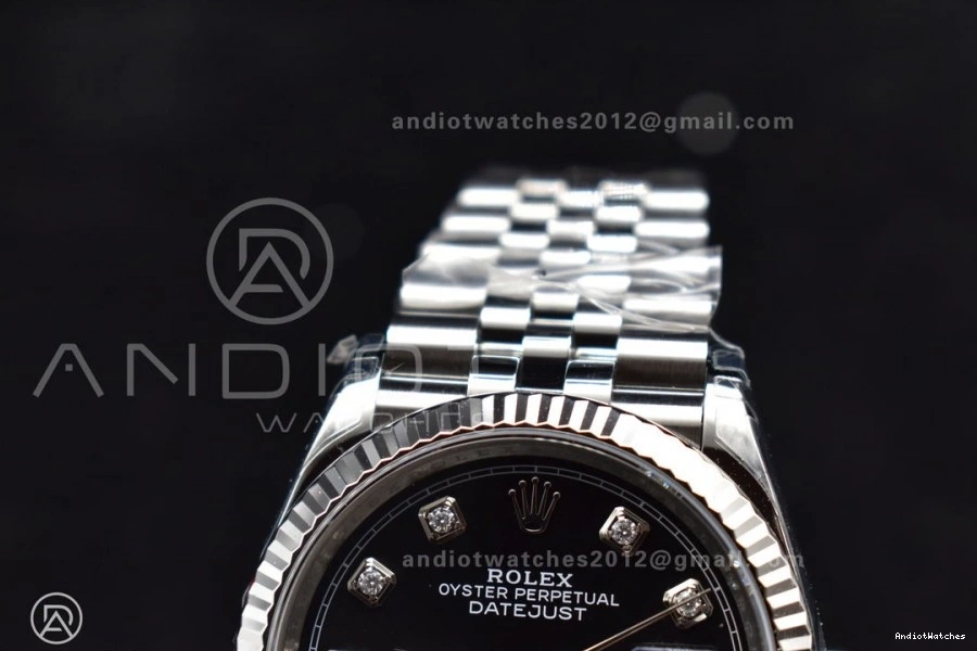 Diamond Bracelet 1:1 DateJust Black Steel 36 On 126234 Jubilee 904L SS Dial Best TechFriendly VS VSF Edition 410 0707